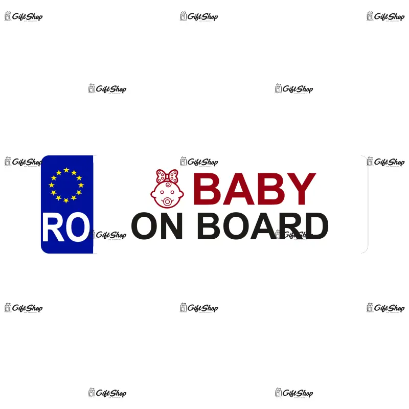 Baby on board girl, indicator masina, dimensiune 500x100 mm